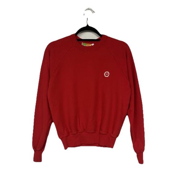 Big Bud Press Terry Crew Sweatshirt Small Red Long Sleeve Athleisure USA K21 - Picture 1 of 5
